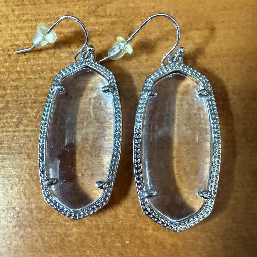 Kate Spade Silver and Clear Geometric Earrings